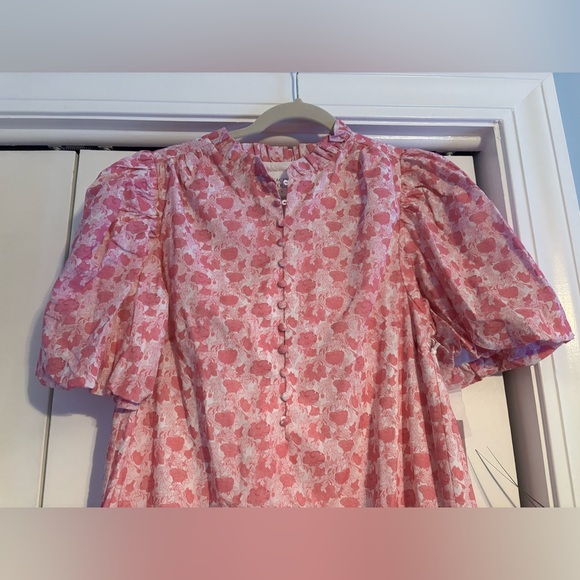 Tuckernuck Hyacinth House Pink and White Floral Mimi Midi Dress size large - Picture 3 of 12